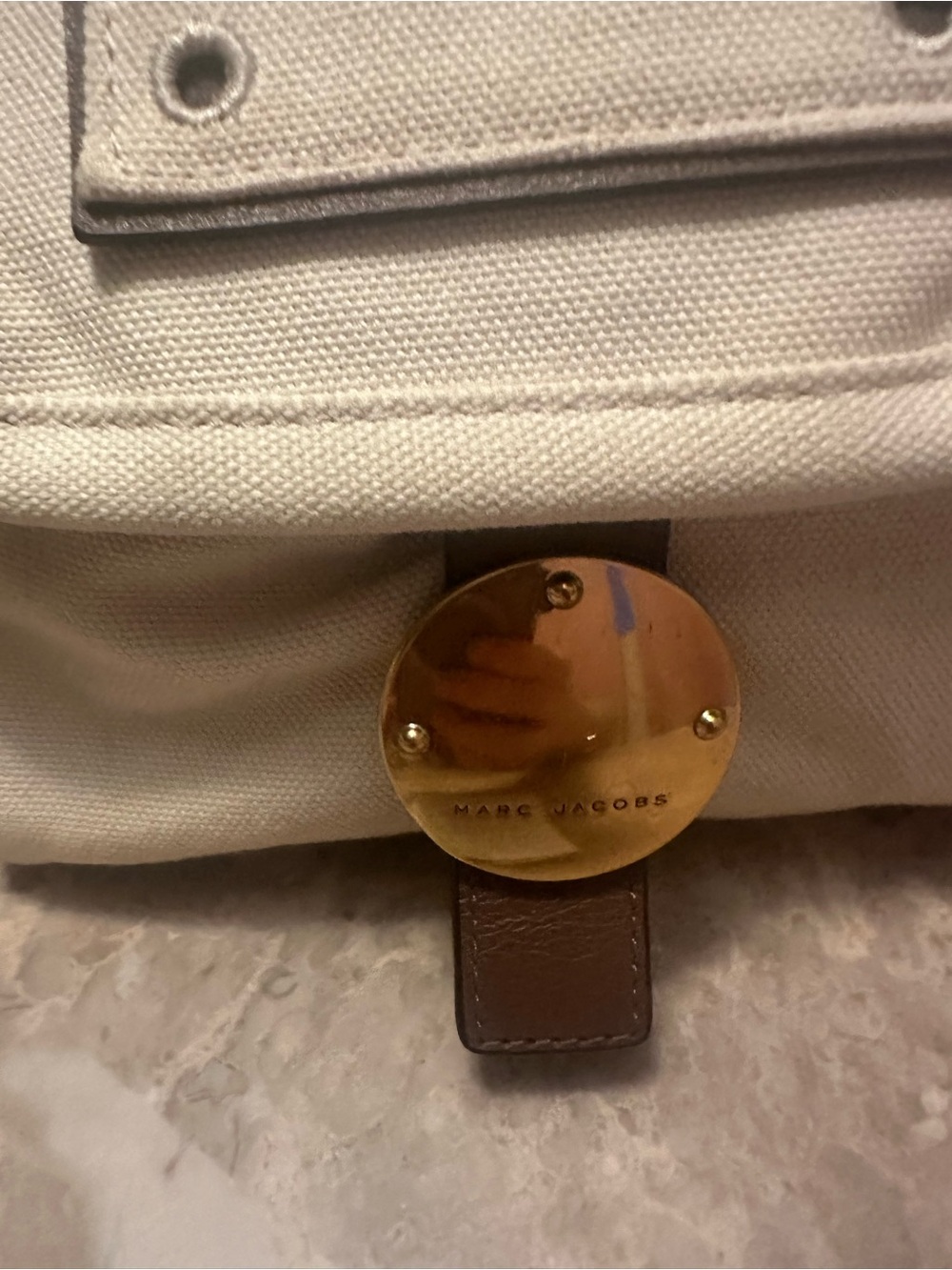 Marc Jacobs Cream and Brown Crossbody Bag with Gold Hardware - Picture 3 of 14